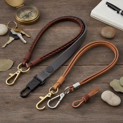 quality Keys Organization And Decoration Leather Key Lanyards 40 46 5mm Soft Leather Material Practical Design Perfect for Daily factory