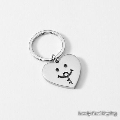 quality Silver Lovely Steel Keyring Cute Key Chain Durable Stylish Metal Key Holder Ideal for Corporate Gifts Events and Everyday factory