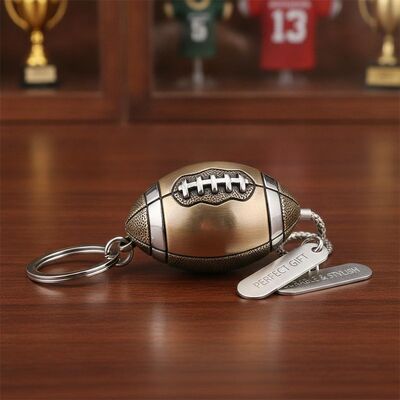 quality 1 Piece Cute Metal Keychain Football Shape Perfect Gift Accessory Durable Stylish Football Themed Key Chain for Everyday factory