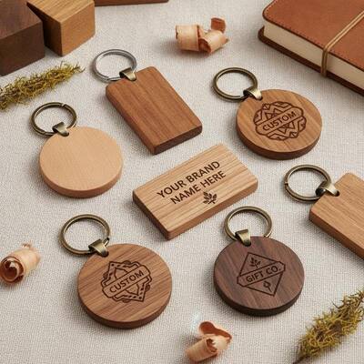 quality Varies Depending On Customization Engraved Wooden Keychain Made From Natural Wood Tones Perfect For Corporate Gifts Purposes And Custom Branding factory