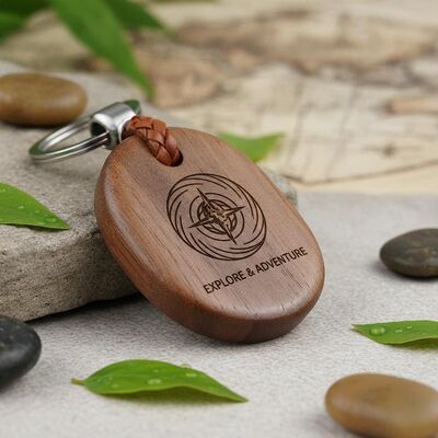 Good price Water-resistant Finish Personalized Wood Keyring Custom Wooden Keychains with Personalized Logos and Worldwide Shipping online