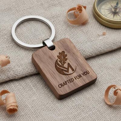 Good price Customized Logo Wooden Keychain Engraving Customizable Craftsmanship and Metal Key Ring Designed for Unique Marketing online