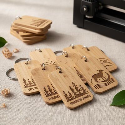 Good price Water-resistant Finish Wooden Key Tag Engraving Durable Eco-Friendly Custom Wood Keychain Identification Tags Bulk Orders online
