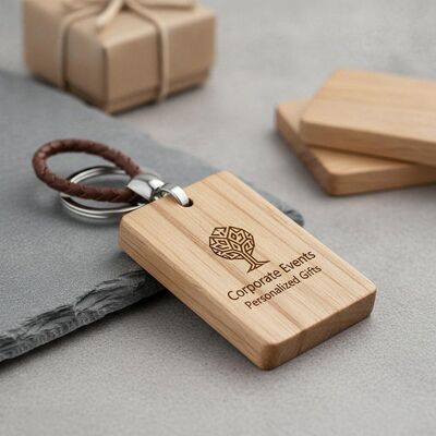 Good price Engraving Wooden Keychain Engraving Featuring Natural Wood Tones Souvenir Perfect For Corporate Events Personalized Gifts online