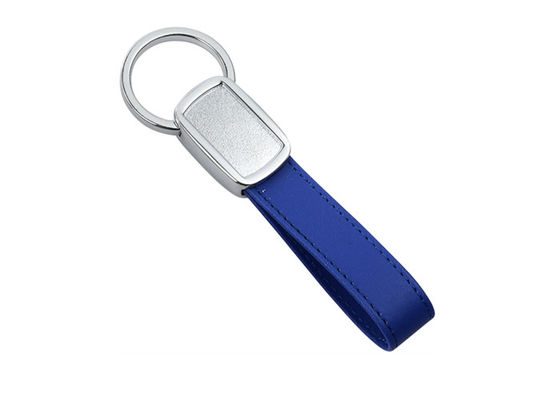 Good price Color Tape PU Blue Leather Keychain Green Personalized Epoxy Doming Logo online