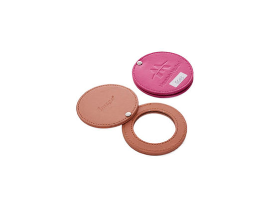 Good price Rotatable Cosmetic Pocket Mirror PU Leather Small Purse Mirror online
