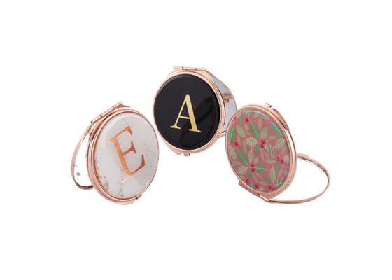 Good price ABS Metal Rose Gold Cosmetic Pocket Mirror Pantone Small Folding Mirror online