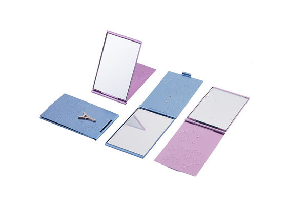 Good price Aluminum Purple Cosmetic Pocket Mirror 60mm Small Purse Mirror online