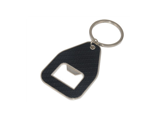 Good price Zinc Alloy PU Leather Keychain Holder Bottle Opener Carbon Fibre Keyring online