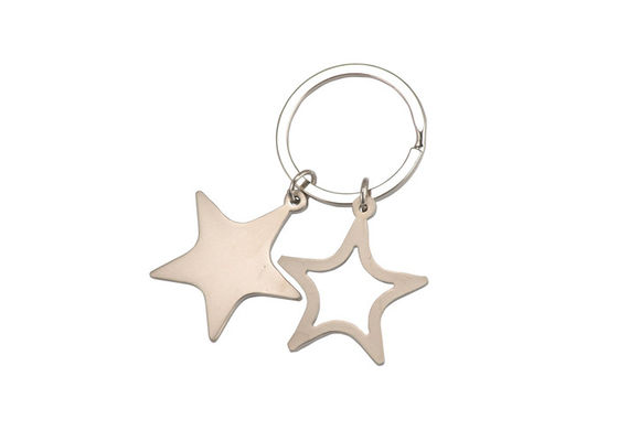 Good price Star Shaped Metal Keychain Holder Rose Gold Car Key Ring Holder UV Printing online