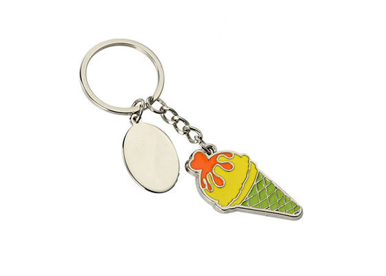 Pantone Cute Metal Keychain Enamel 3mm Thick Car Ice Cream Keychain Zinc Alloy