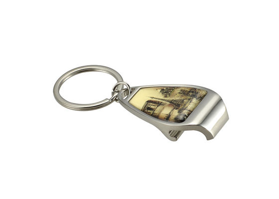 Good price Epoxy Doming Metal Wine Bottle Opener Vintage Keychain Zinc Alloy online