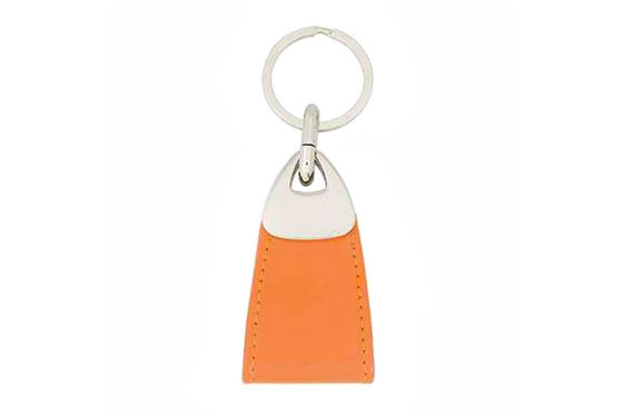 Good price Orange Color PU Leather Key Chains Sewing Personalized Custom Key Holder online