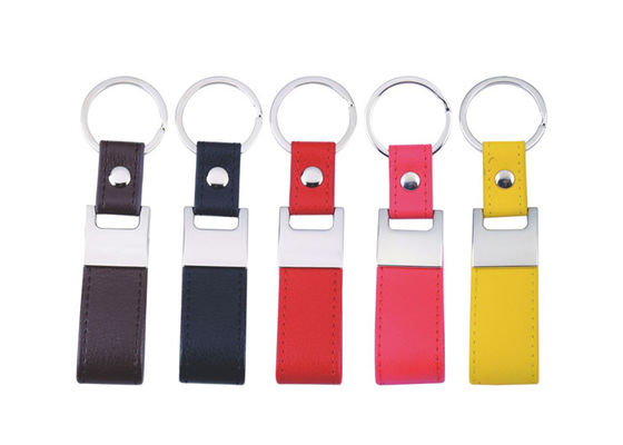 Good price Stitching PU Leather Key Chains Metal Cutsom Mini Key Holder Leather Strap online